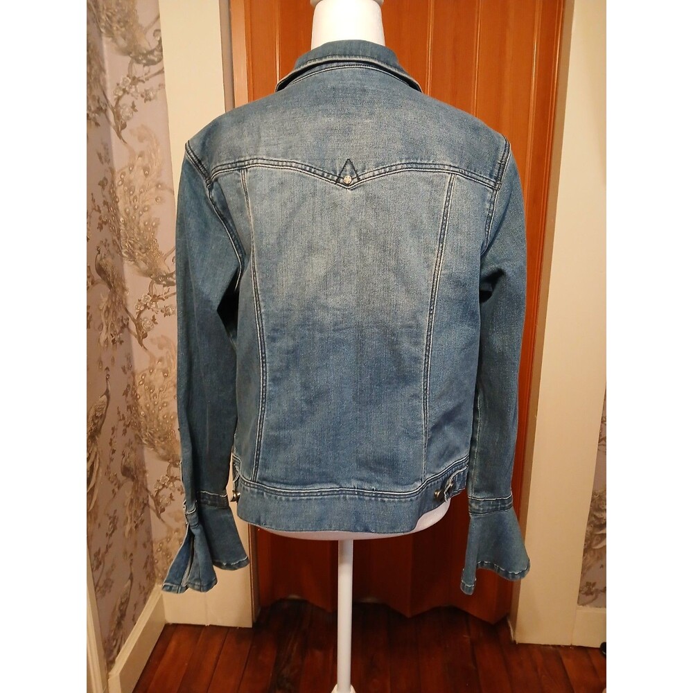 LiverPool Jean Jacket with flare cuffs inside pockets Medium NWOT - Picture 3 of 15